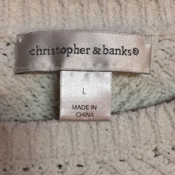 Christopher & Banks white knit sweater - Picture 3 of 3